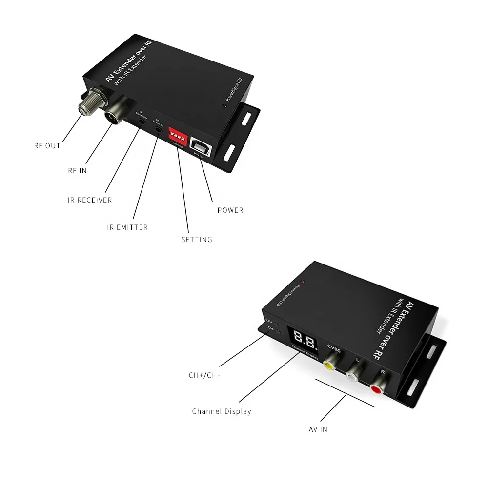 RF201 TV Modulator Adjustable Support PAL NTSC AV to RF Converter for Set Top Boxes