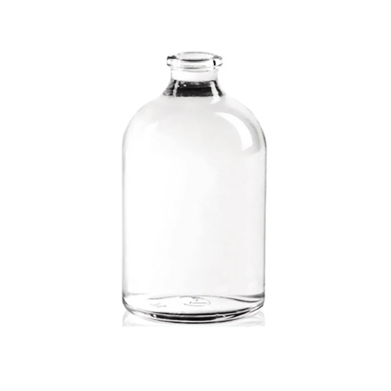50ml 100ml moulded transparent injection empty glass vial bottle for penicillin Medicine and Cosmetic