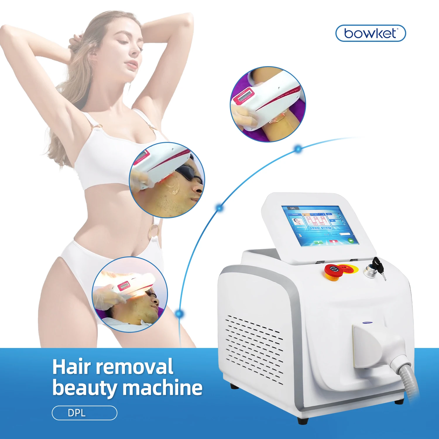 BOWKET Painless Hair Remover Home use skin rejuvenation ipl hair removal machine