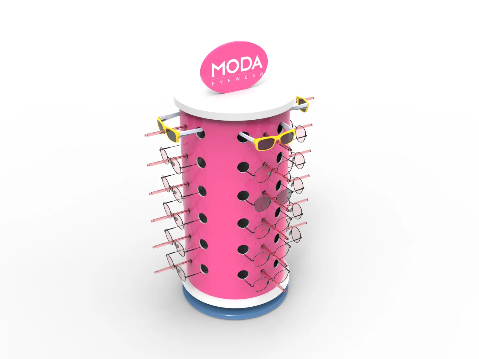 Rotating four-sided custom glasses sunglasses desktop display stand counter-top Jewelry display stand  for retail shop market