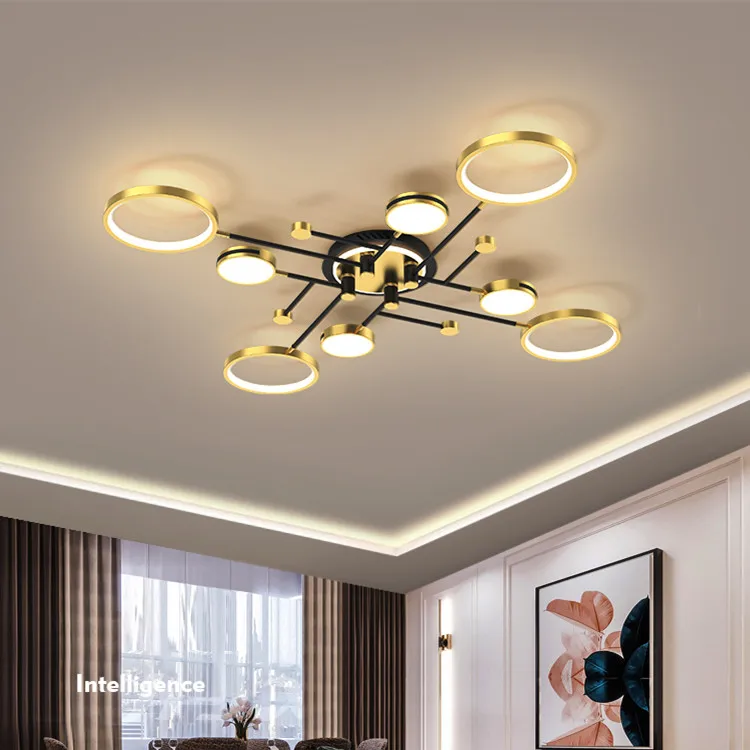 Modern Fashion Indoor Large LED Ceiling Lamp Acrylic Crystal Chandelier for Hotel Round Living Room Decor with Metal Material