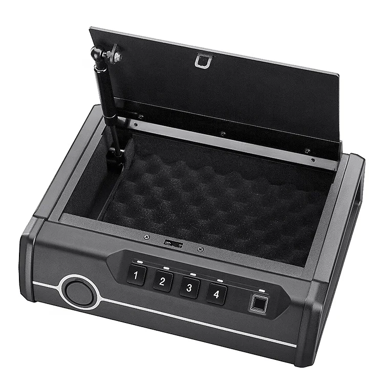 Safewell Сейф для оружия, быстрый доступ, биометрический отпечаток пальца, безопасный для 1 пистолета.