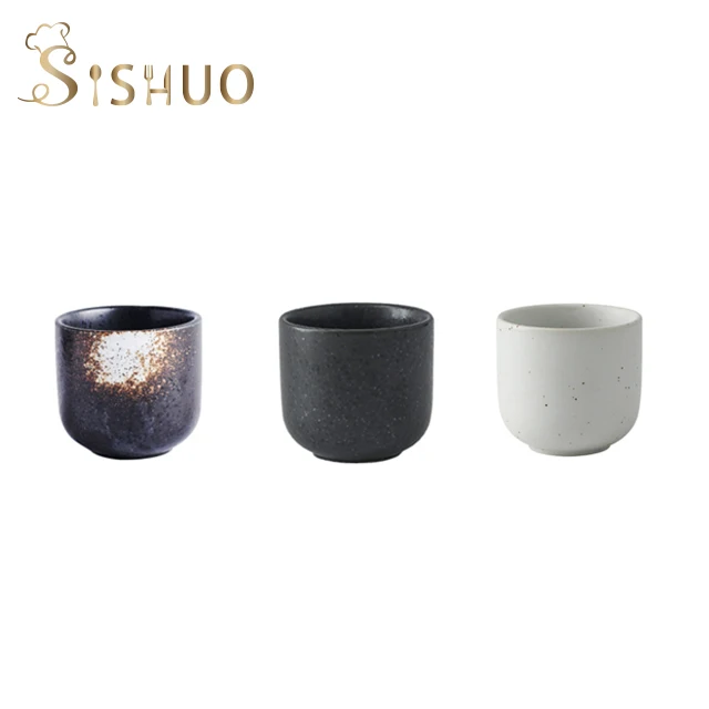 200ml Japanese white outer matte black  Personal Hand made Ceramic porcelain coffee tea mug cup no handle