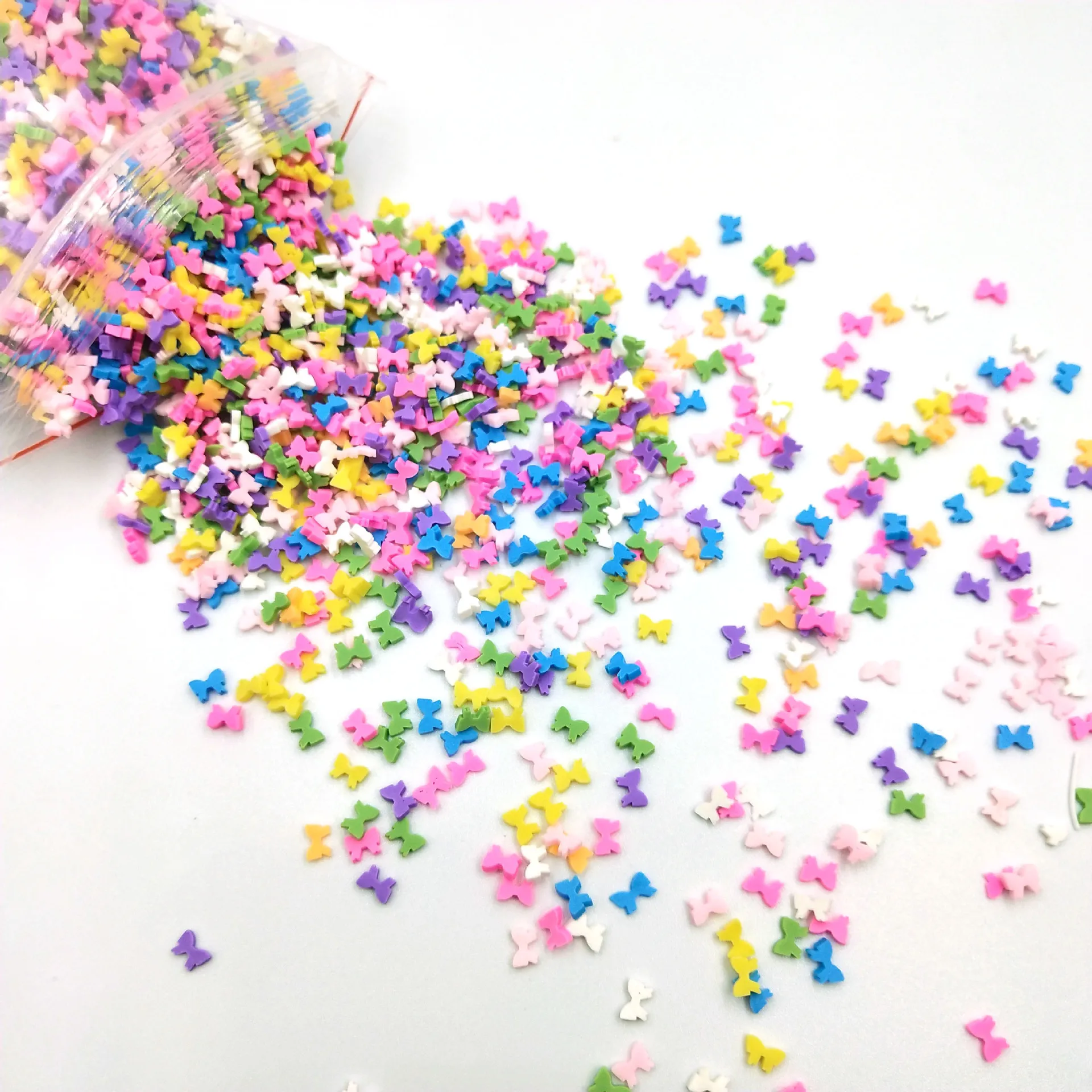 New Style 100g/bag Flower Heart Star Disc Mixed Colorful Small  Polymer Clay Slices Decoration Accessories For DIY Slime