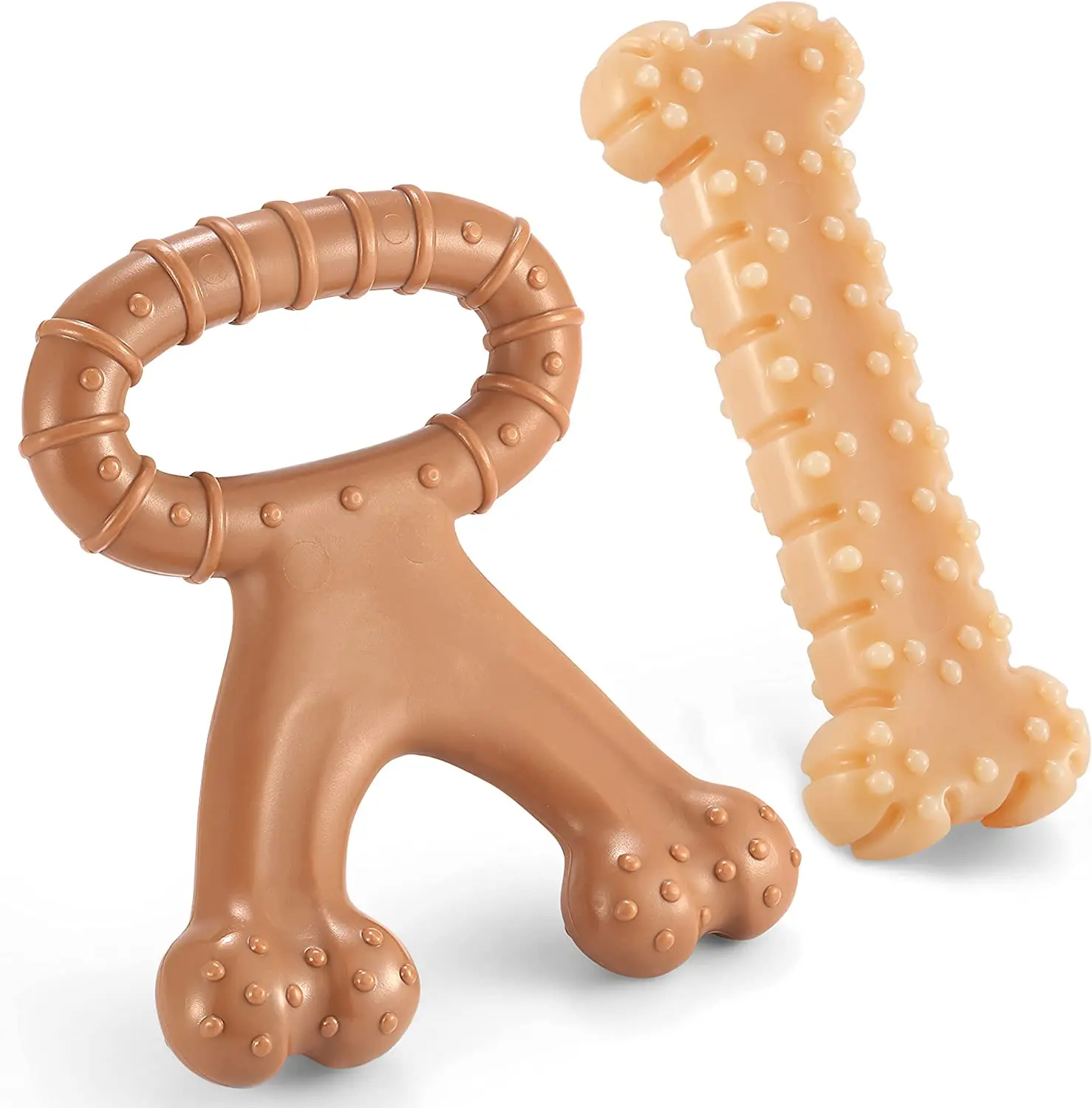 Tough Dog Toys for Aggressive Chewers Nylon Beef Flavor Indestructible Dog Teething Chew Toys