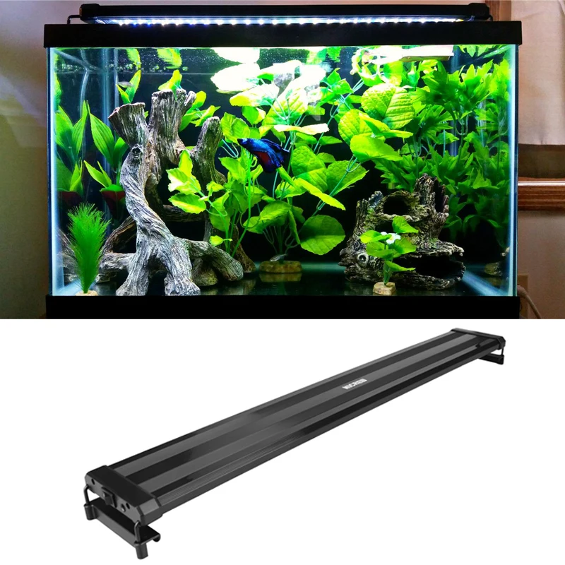 60cm Ultra-thin White and Blue Fish Tank LED Aquarium Plants Light with Extendable Brackets