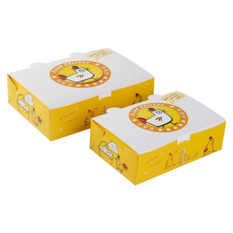 Disposable Food Packaging Box Compartment Fried Chicken Takeaway Packaging Box Double Bucket Snack Paper Lunch Box