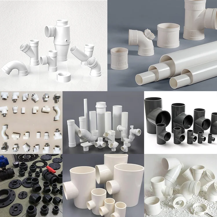 20mm 25mm 32 mm PVC Pipe Fittings 90 180 Degree Elbow Straight Cross Tee PVC Connector Price for Plumbing Water Supply