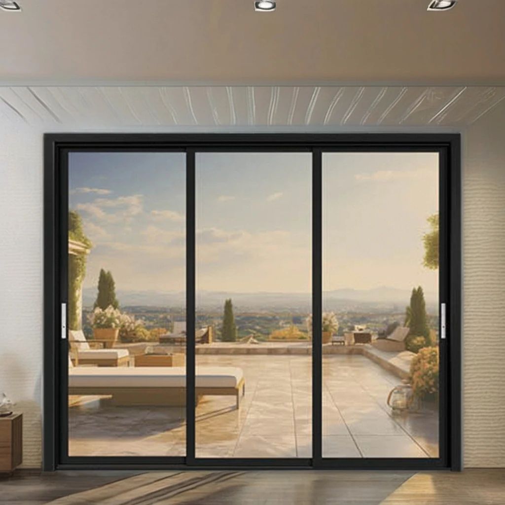 Factory wholesale price aluminium double tempered glass sliding patio doors high quality energy efficient sliding door