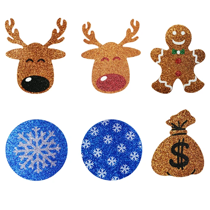 Fast Delivery Gingerbread Men Shaped Boob Sexy Cover Shiny Glitter Pasties Christmas Designs Nipple Pasties Custom Adhesive