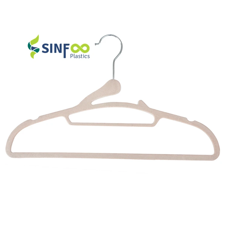 Оптовая продажа многоцелевой Нескользящая одежда бархатная пластиковая вешалка