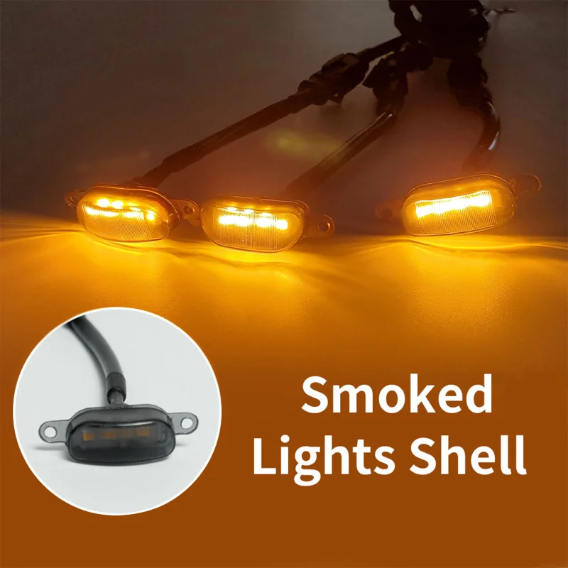 3pcs Amber Light Offroad Pickup Truck Led Grill Lights black lens for Ford F150 F250 F350 Raptor/Dodge Ram 1500