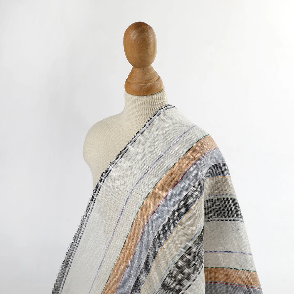 Manufacturer wholesale cheap price white flax linen fabric 100linen for clothing 100 pure linen fabric for garment shirt dress