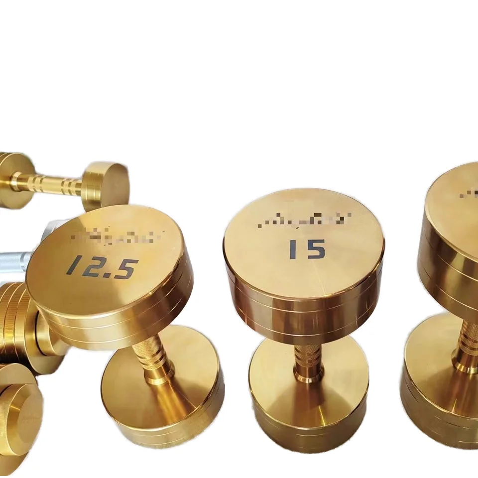 Luxury Dumbbell Set 1-100 kg High Quality Rose Gold Stainless Steel Dumbbells Chrome Fitness