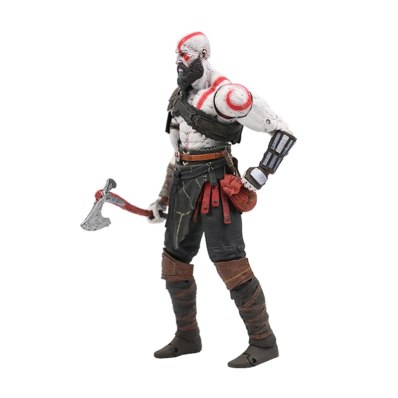 God of war 4 kratos action figure deluxe edition 7 inches of movable kratos ye/head/flame knife version model doll toys NECA