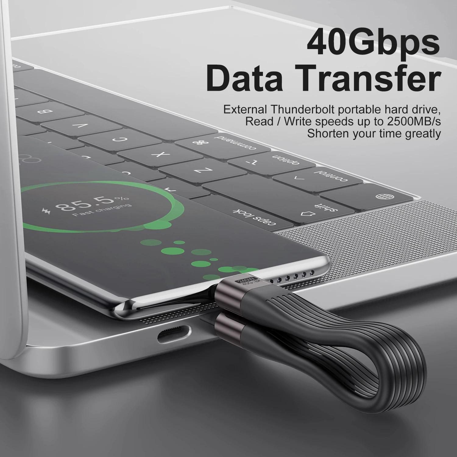 USLION короткий USB4 кабель для передачи данных Портативный брелок телефона зарядный комплект 40 Гбит/с USB C на Type PD 240 Вт