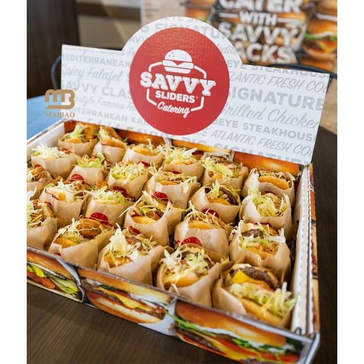 Wholesale Takeaway Food Paper Shawarma Fries Box Custom Paper Kebab Packaging Box Disposable Take Away Chicken Box Fast Food