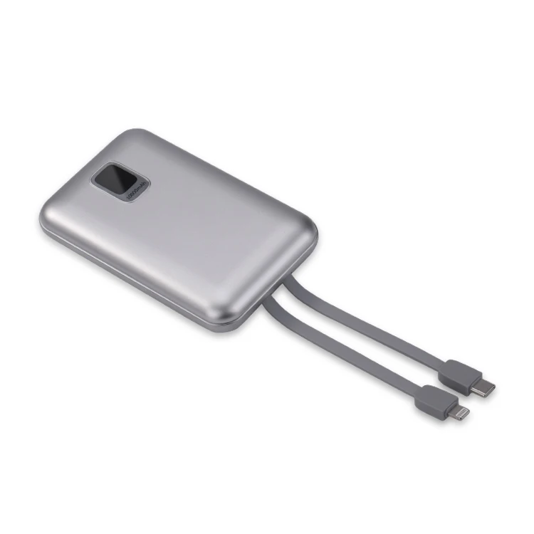 Wholesale 10000mAh ABS Smart Portable Power Bank High Capacity Ultra-Slim Waterproof Display Fast Charging Type-C Power Bank