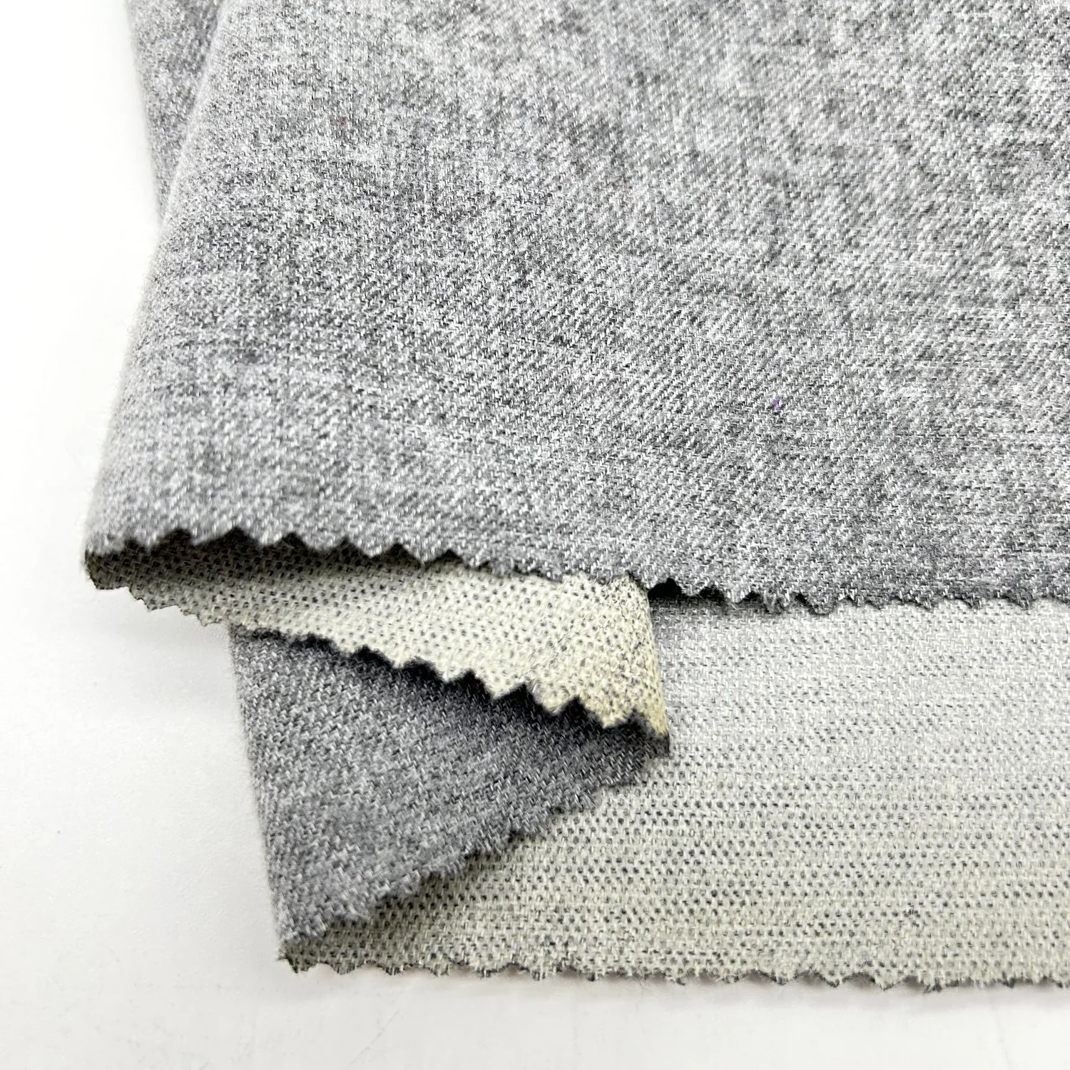 wholesale cottony touch 100% polyester twill waterproof TPU Laminated Membrane  heather grey gabardine fabric forcoat