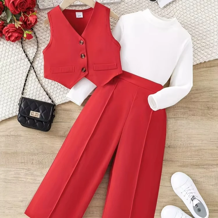 4-10 Years Children Clothing Boutique 3 Piece Set Kids Girls Clothing Sets 10 Years
