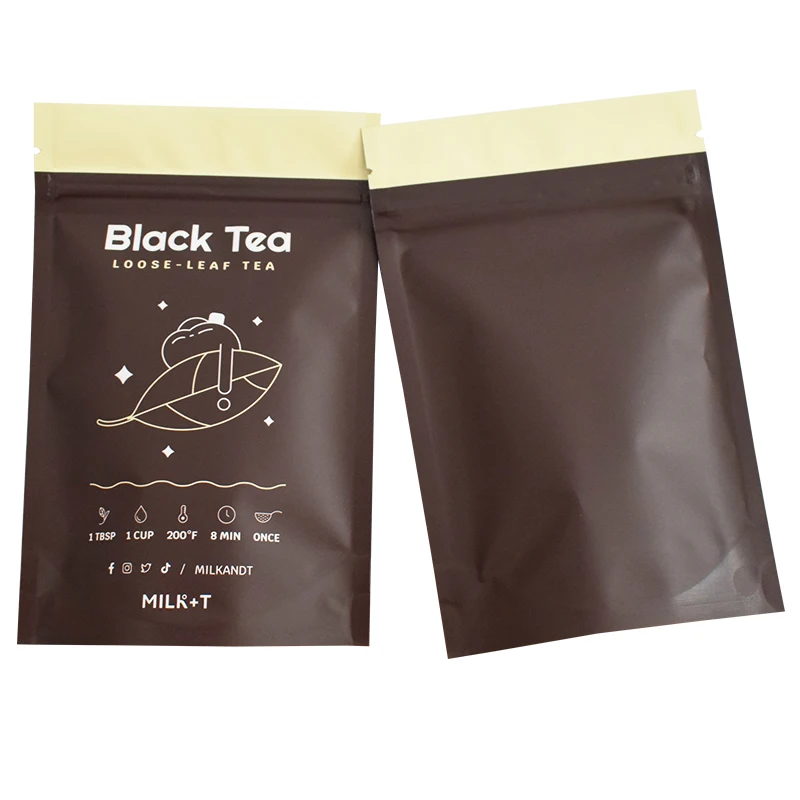 Custom printed stand up zip lock plastic bags mylar pouch for coffee packaging tea packaging