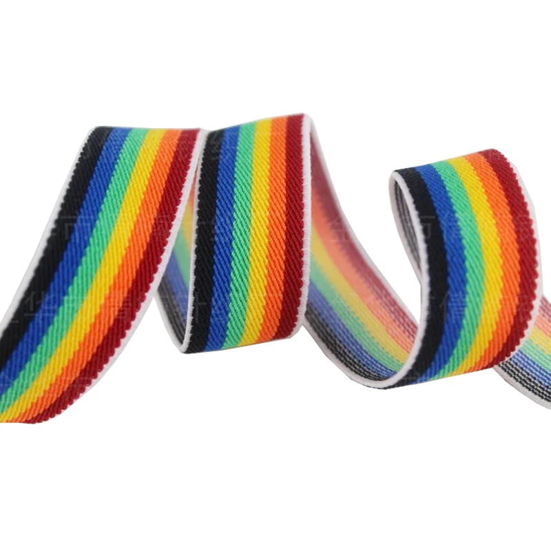 2MM Heavy Weight Polypropylene Ribbon Webbing Strap Nylon Webbing for Bags Rainbow OEM Custom Woven Jacquard for Outdoor 2cm