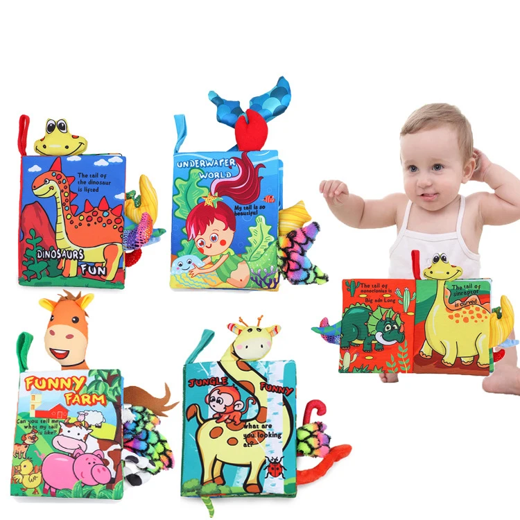 Baby Cloth Book Sound Paper Infant Early Education Book Enlightenment Toy - Tear-Resistant Safe Soft Fabric Educational Toy