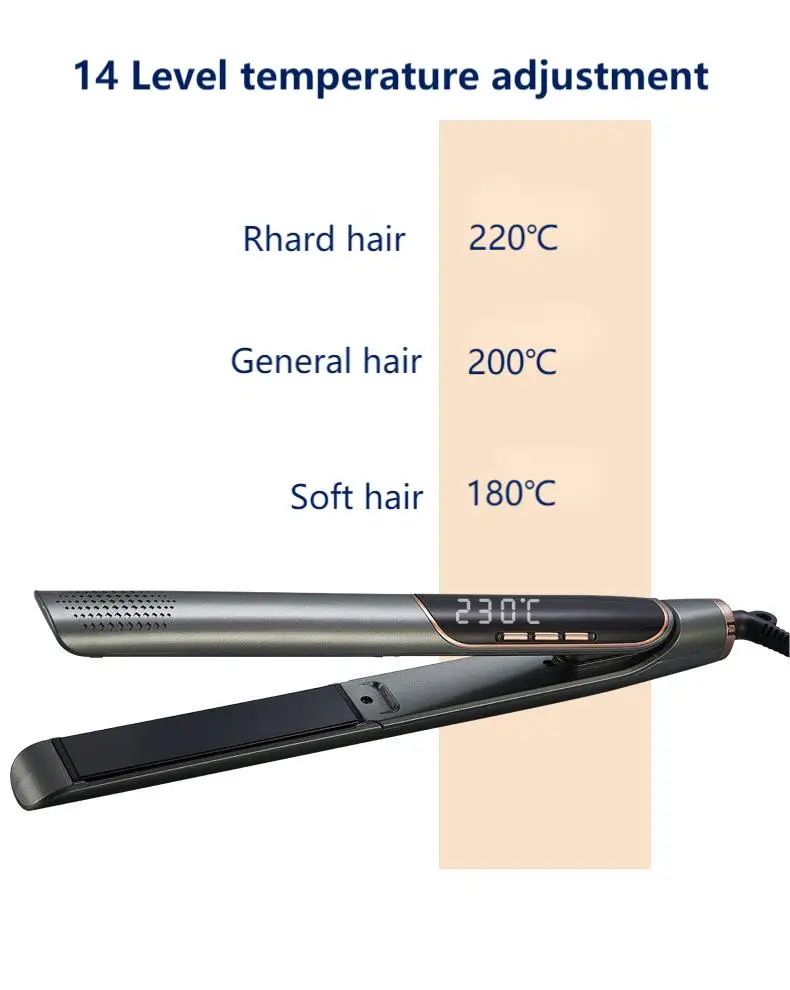 Выпрямитель отрицательных ионов, прямая пластина с контролем температуры, двойной Плойка для завивки с керамическим нагревателем MCH