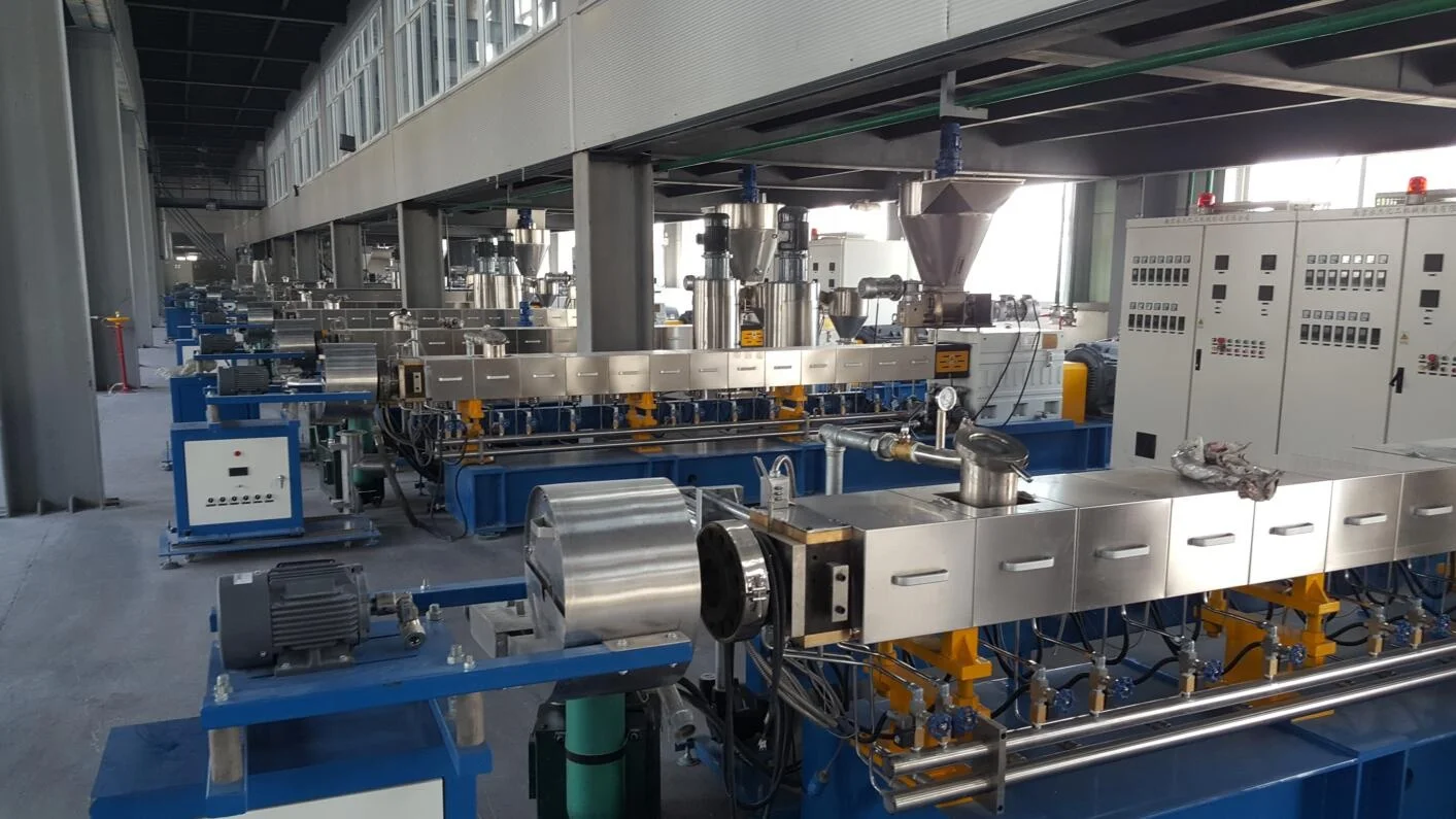 Twin Screw Extruder PP PE Talc/TiO2/CaCO3 Filler Masterbatch Line