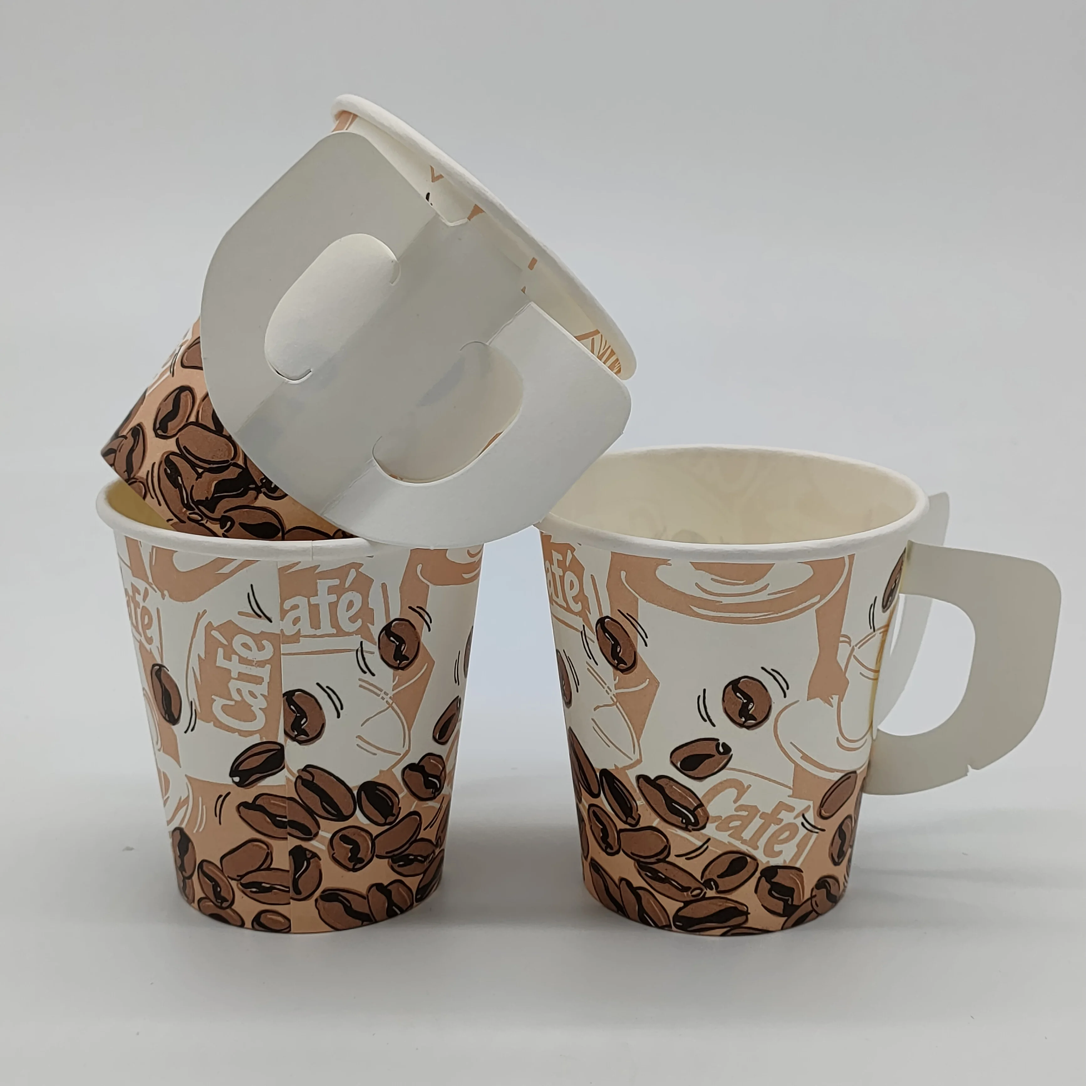 Corrugated Vasos Desechables Coffee Carrier Hot Selling Kraft Paper Coffee Cup Printed Paper Cup With Lid