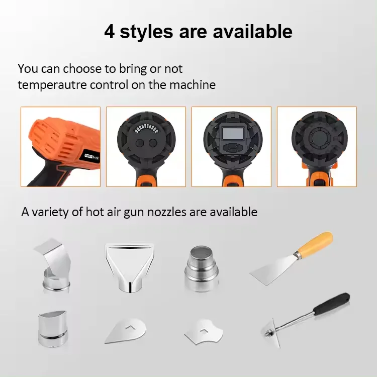 Factory Industrial Switch Rated Voltage Heat Gun Hot Air Gun for Welding & Shrink Applications