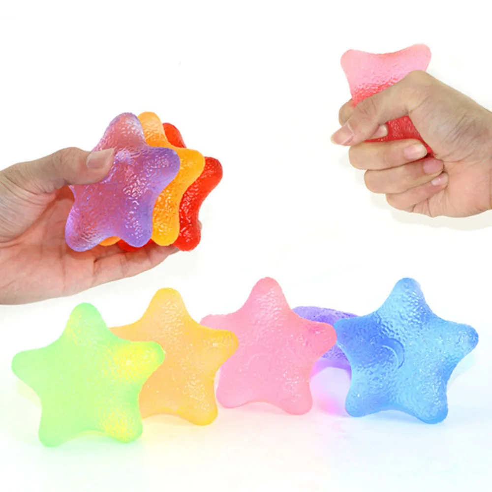 WH508 High Quality TPR Star Shape Anti Stress Pinch Meter Kids Exercise Squeeze Toy for Recovery