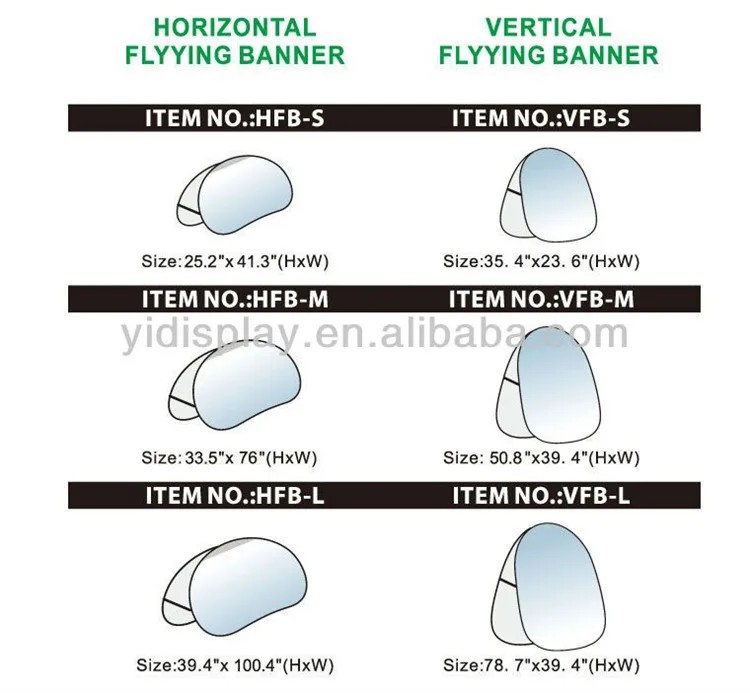 China Suppliers 100% Polyester Fabric Display Stand Roll Up Horizontal And Vertical Flying Banner Stand