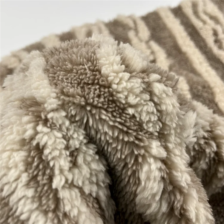 Winter thick sherpa fleece fabrics jacquard fabric for importers