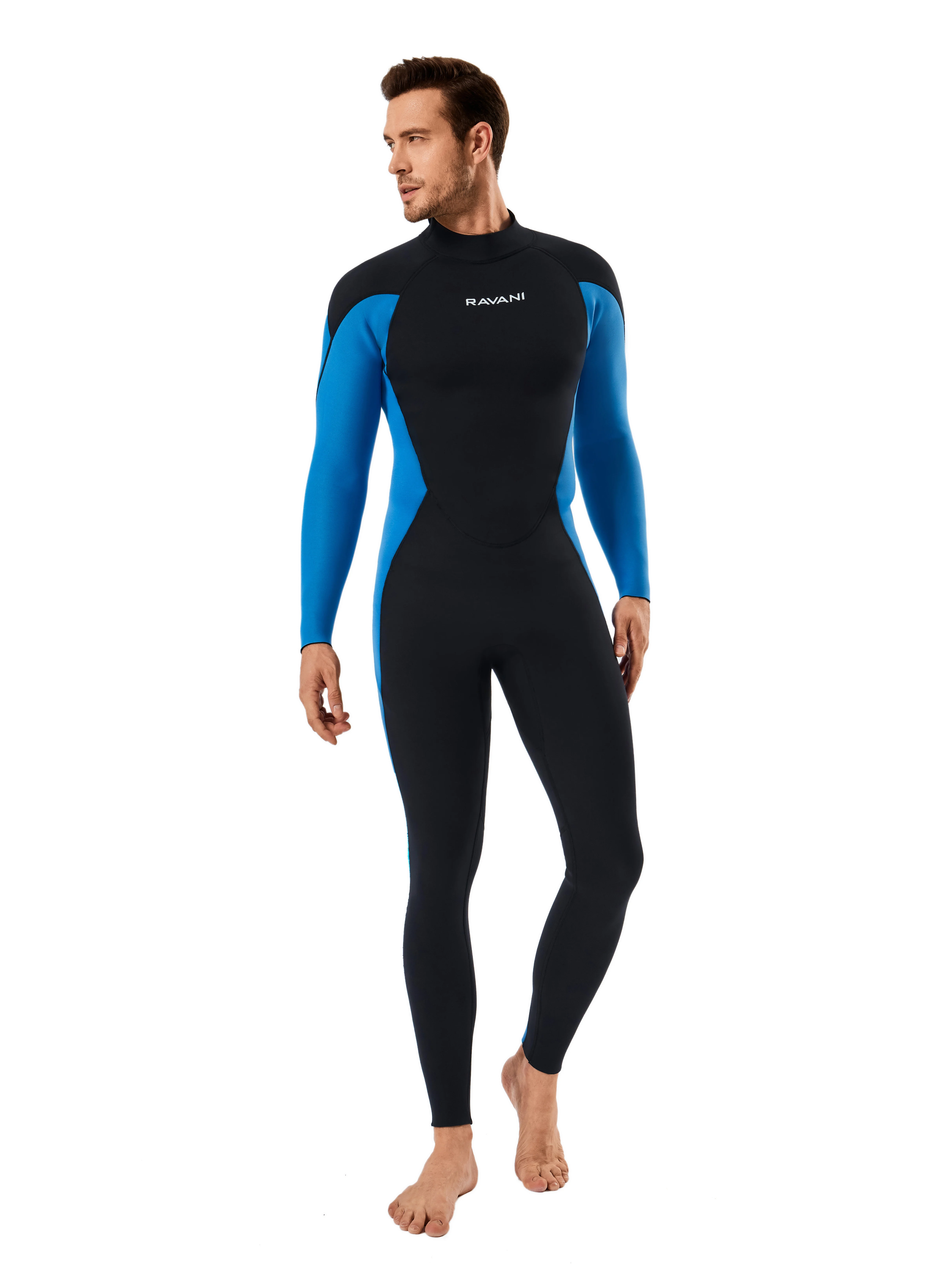 3mm Neoprene Long Sleeve Surfing Wetsuit Custom Full Body Back Zipper Freediving Swimming Scuba Diving For Men Plus Size