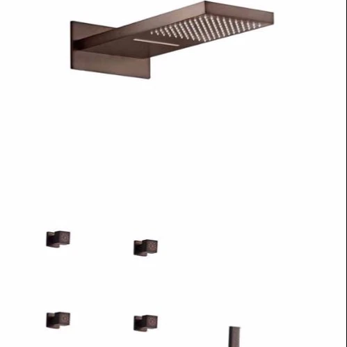 Hidden top ceiling rain head mixer shower water thermostatic shower mixer for bathroom rainfall shower faucet