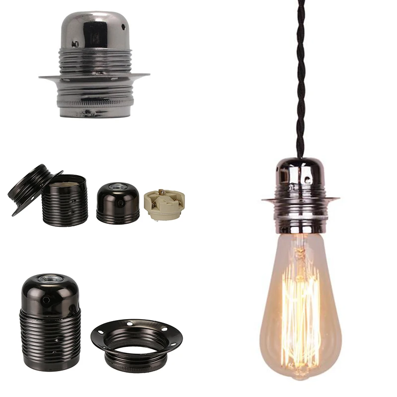 Industrial Vintage Lamp Base E27 Brass Edison Lampholder For Pendant Light
