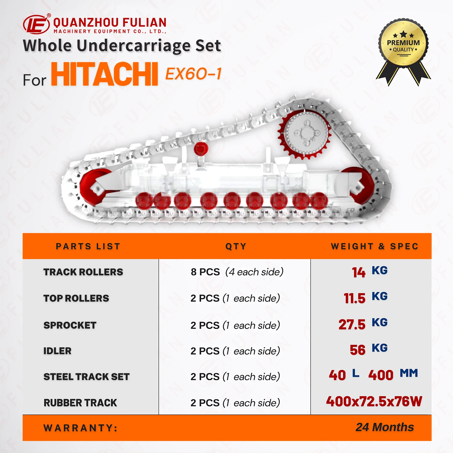 For Hitachi Chassis Parts EX60-1 Track Bottom Roller Excavator Undercarriage Parts