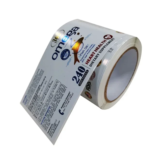 Round transparent sticker roll color label sealing sticker PVC self-adhesive label coated paper original labels, PET bright gold