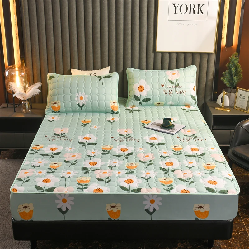 Printed Quilted Fitted Mattress Pads Cover Bed Cover Cheap Mattress Protector Cover Washable Mattress Covers Protectors