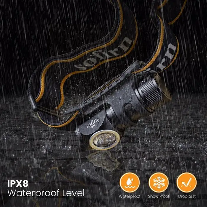 HS10 1100lm LH351D 90CRI Angle USB C Rechargeable Mini LED 16340 Headlamp Flashlight