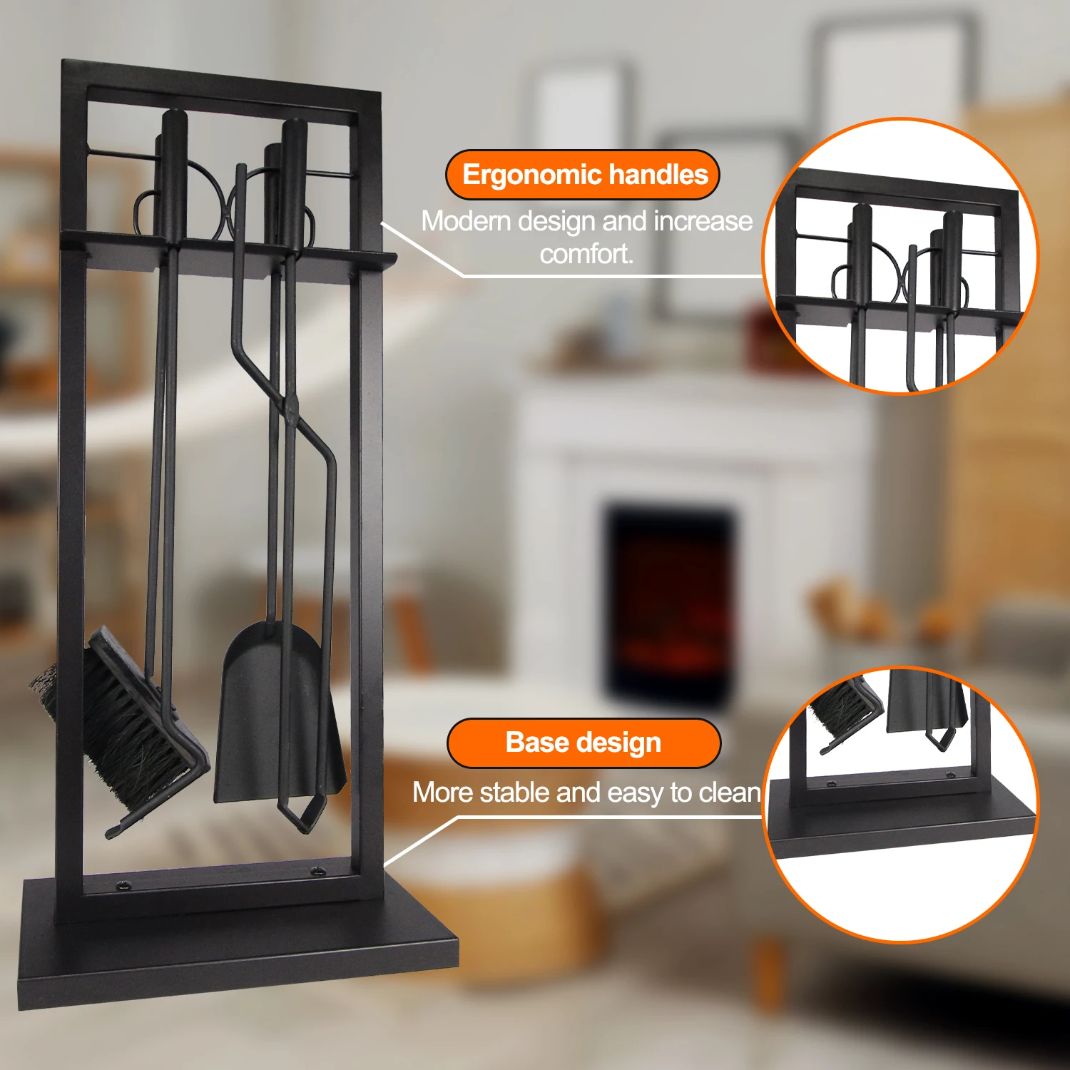 Factory Supply Accessories Fireplace  5 Pieces Tool Fire Companion Set