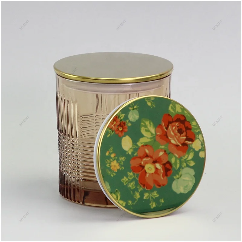 Manufacturer custom size logo color stainless steel candle glass jar lid metal iron candle lid For Glass Jar