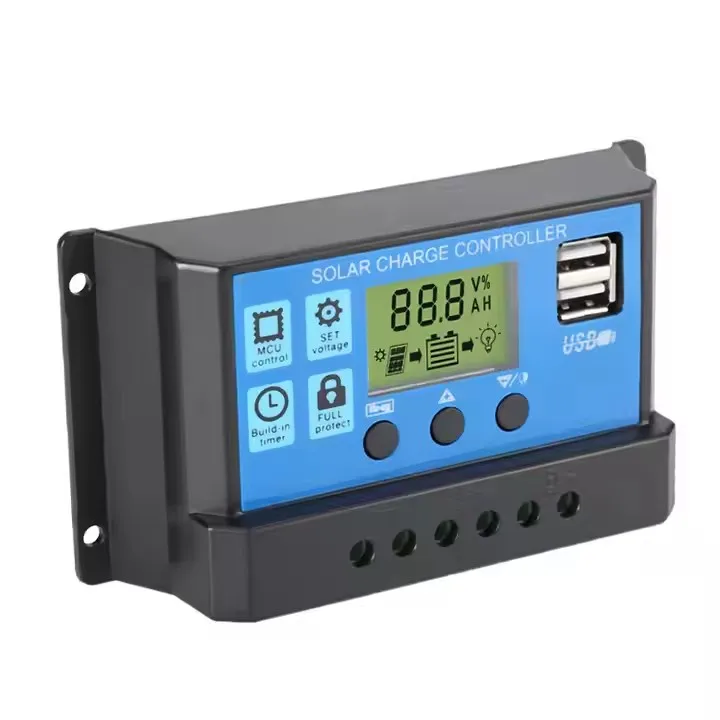 ESG 12V 24V 10A 20A 30A PWM автоматический контроллер заряда солнечной батареи для домашней системы энергии с двойным USB 5V 2.5A порт