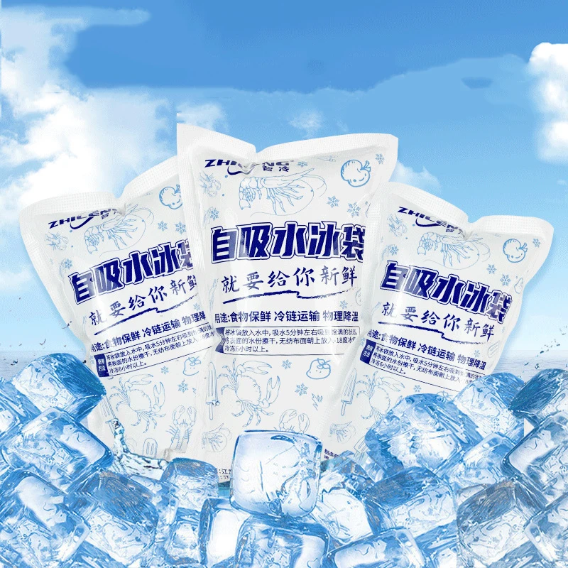 Factory Wholesale Ice Bags Super Water-absorbent Resin Ice Cold Pack for Food Preservation