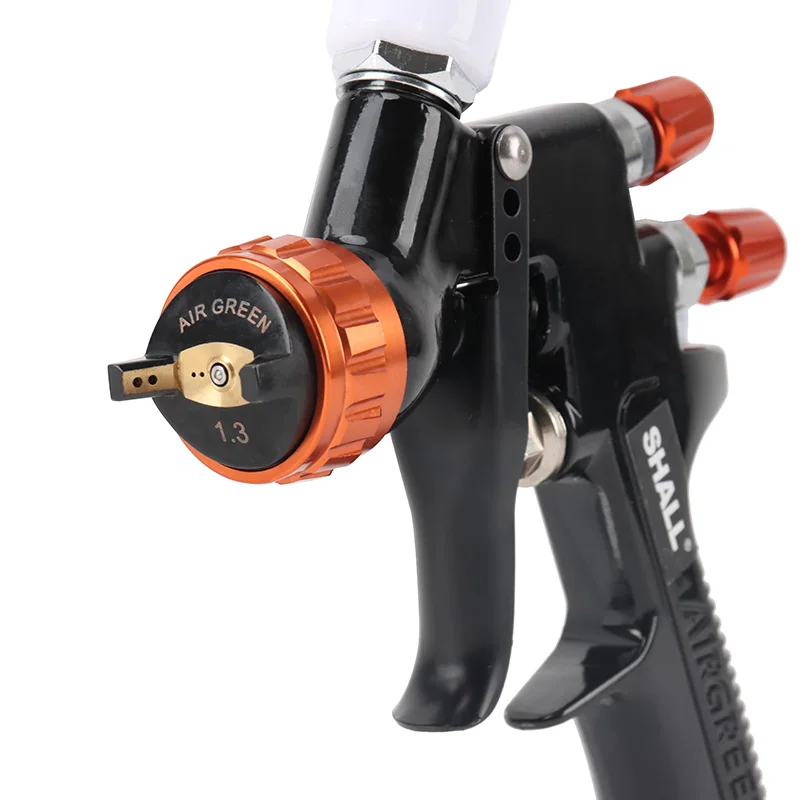 HVLP Air Spray Gun 1.3 mm Nozzle Tip Automotive Gravity Feed Paint Gun Touch Up Primer Top Coat 600 cc Plastic Cup