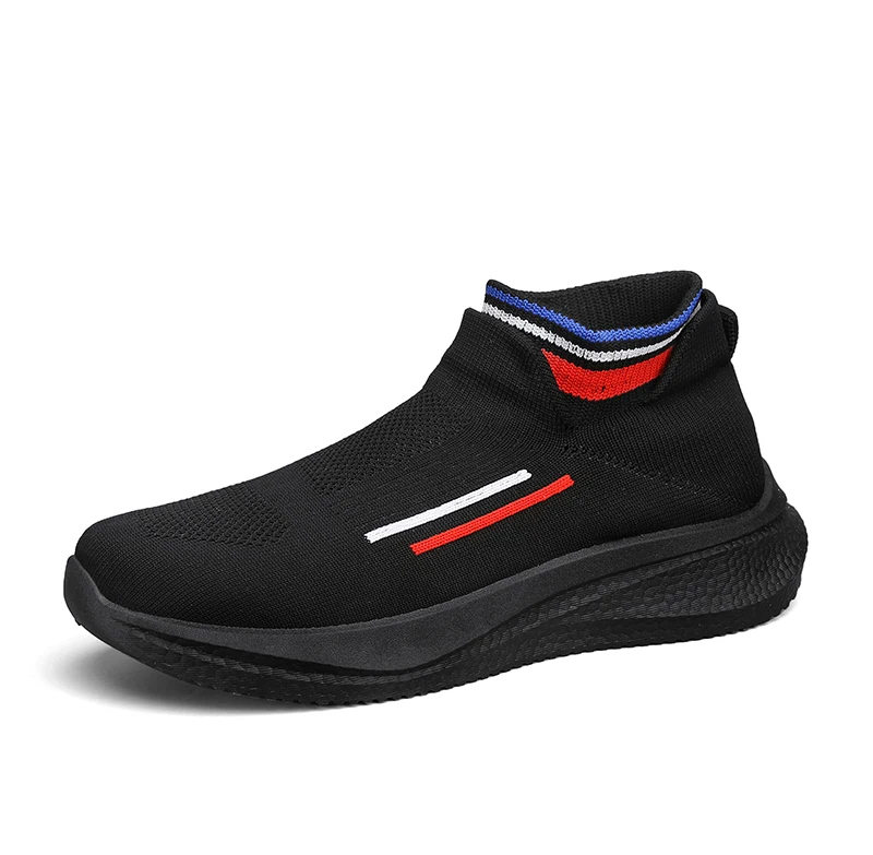 Factory sale New Design Breathable Slip-On Fashion Sneakers Knitted sock Casual Shoes