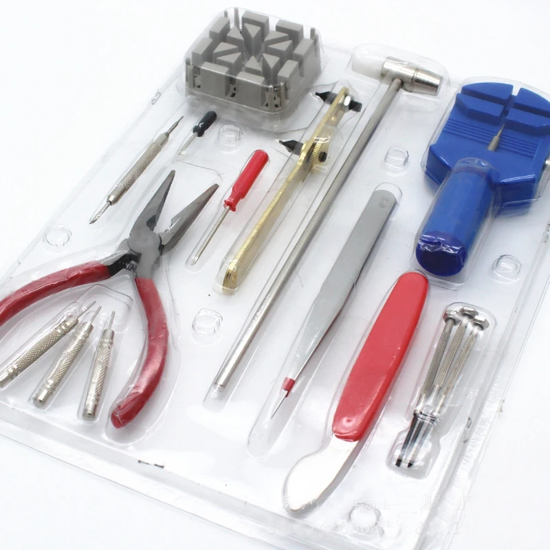Hot Sale Repair 16-piece Watch Repair Tool Set Open Watch Back Cover Remover Steel Band Pry Bottom Knife