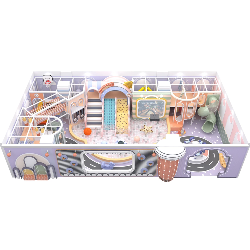 Children Playground Small Indoor Playground with Trampoline Soft Play Equipment Ball Pool