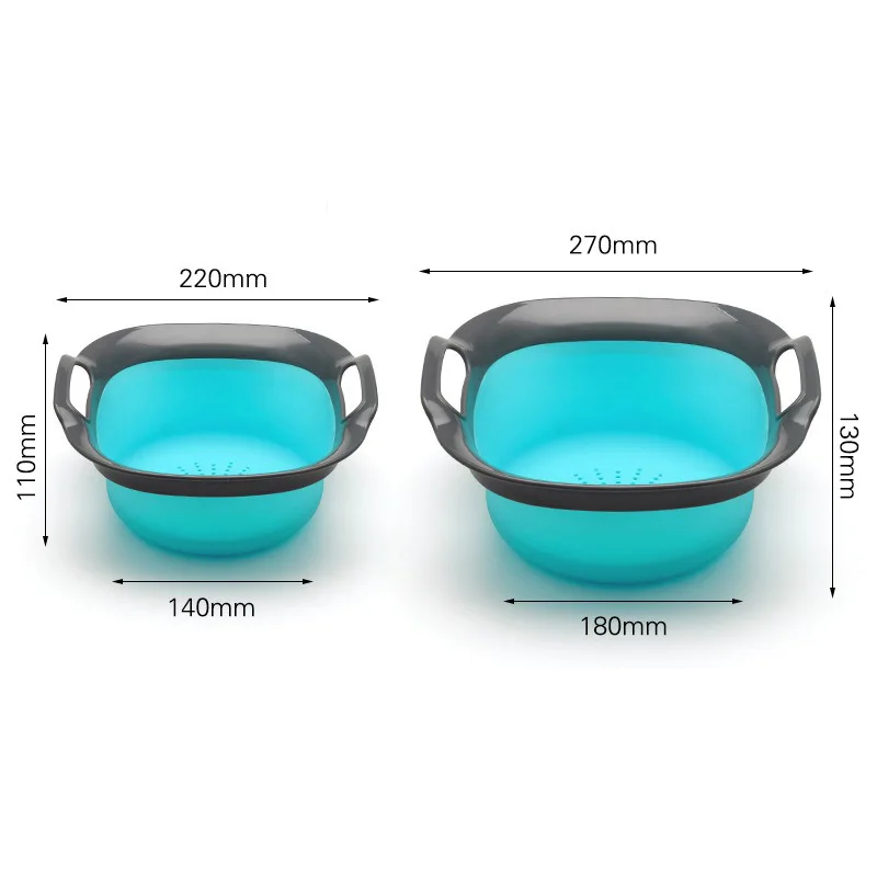 Silicone Collapsible Kitchen Colander Space-Saver Folding Strainer Colander